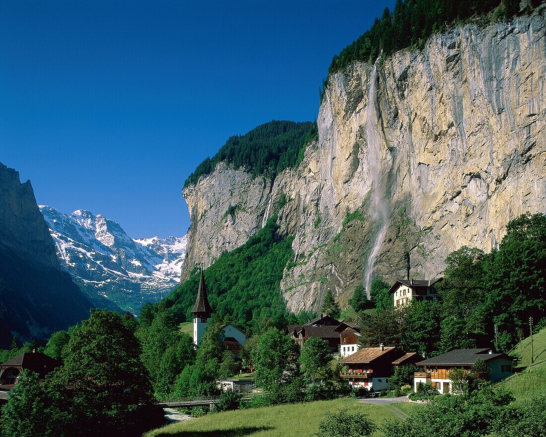 cliffs, landscape, Lauterbrunnen, mountains, sky, S. Cliffs, Holiday, Landmark, Landscape, Lauterbrunnen, Mountains, Sky, Swiss, Switzerland, Europe, Tourism, Travel, Vacation, Wate