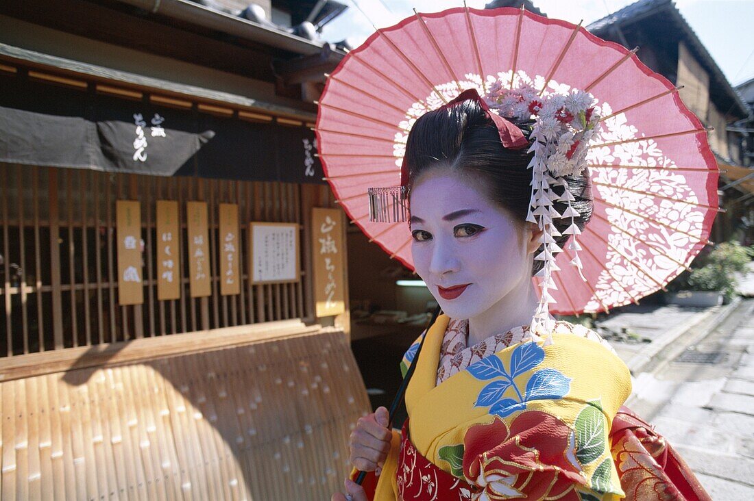 Apprentice Geisha, Honshu, Japan, Asia, Kimono, Kyo. Apprentice, Asia, Geisha, Holiday, Honshu, Japan, Kimono, Kyoto, Landmark, Maiko, Model, Released, Tourism, Traditional costume