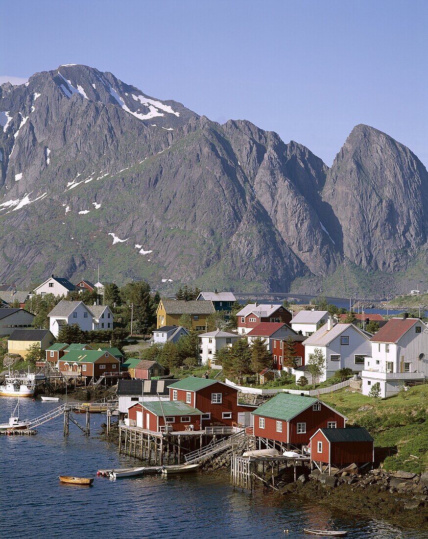 Lofoten Islands, Mountains, Norway, Reine, Town Vie. Holiday, Islands, Landmark, Lofoten, Mountains, Norway, Europe, Reine, Tourism, Town, Travel, Vacation, View