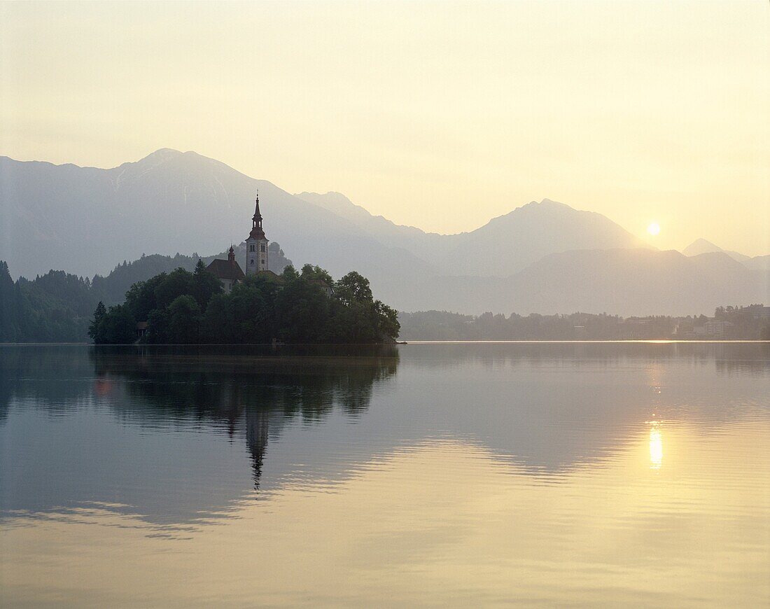 Bled, Dawn, Gorenjska Region, Lake Bled, Slovenia, . Bled, Dawn, Gorenjska, Holiday, Lake bled, Landmark, Region, Slovenia, Europe, Tourism, Travel, Vacation