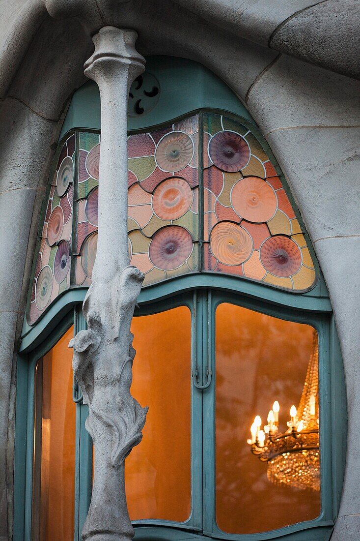 Spain, Barcelona, Casa Batllo, Window Detail