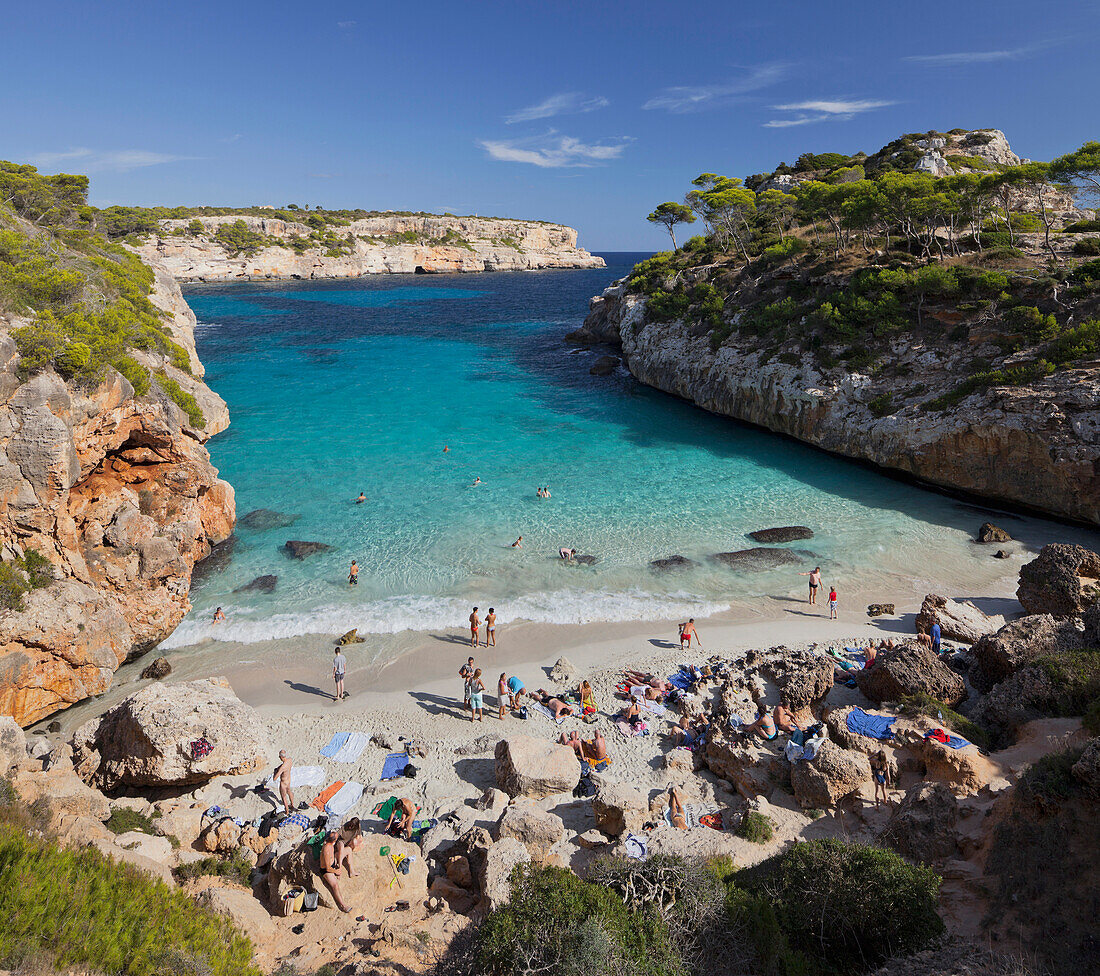 Beach, Cala S Almunia, Santanyi, Majorca, Spain