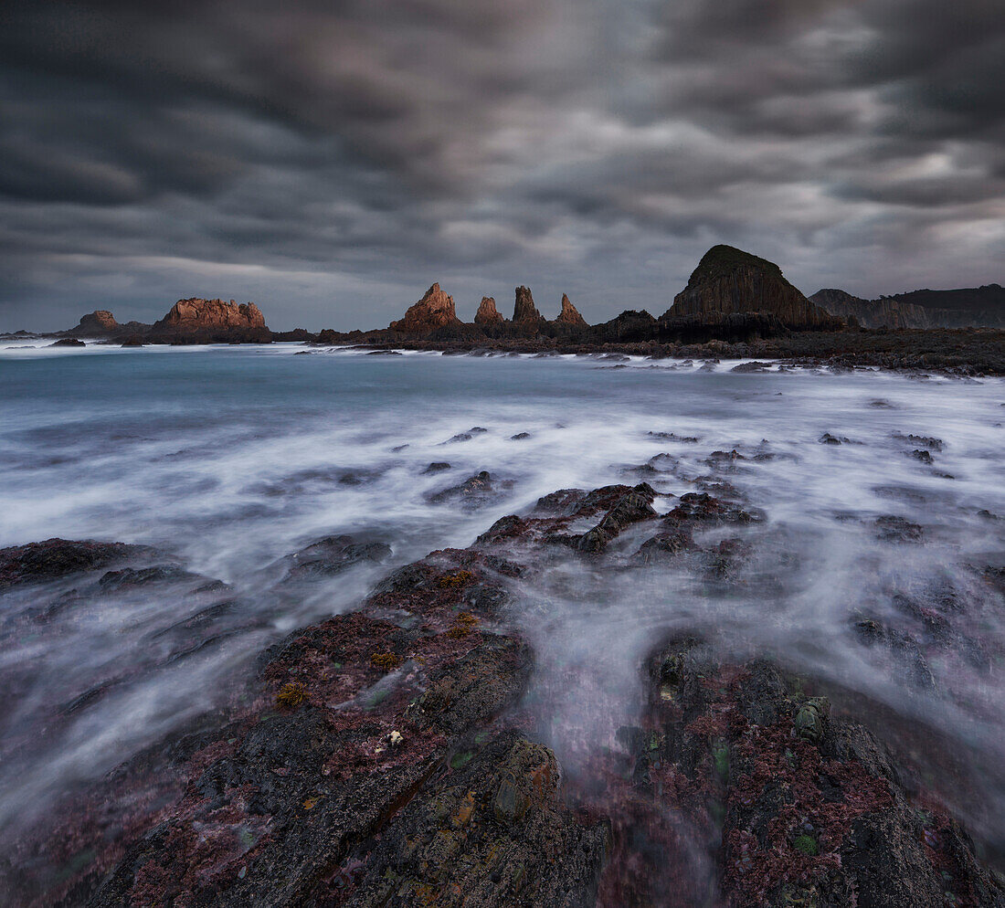 Coast scenery near Santa Marina, Asturias, Green Spain, Spain