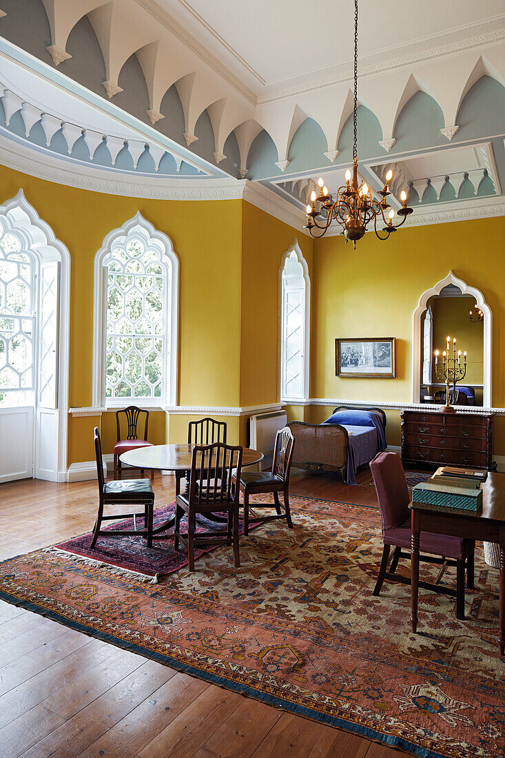 Wohnzimmer im Banqueting House, Ferienhaus wird vermietet über den Landmarktrust, Rowlands Gill, Northumberland, England, Grossbritannien, Europa