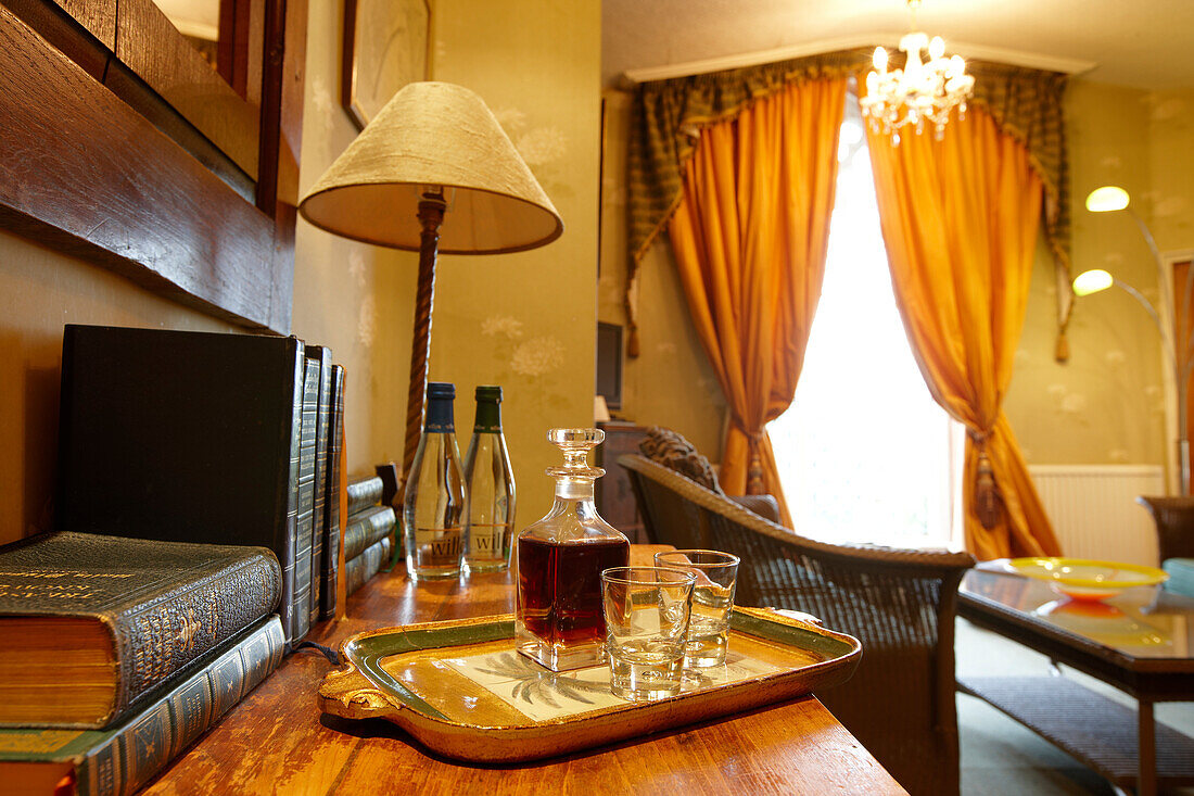 Room at the Augill Castle, Hotel with Restaurant by arrangement, Kirkby Stephen, Cumbria, England, Great Britain, Europe