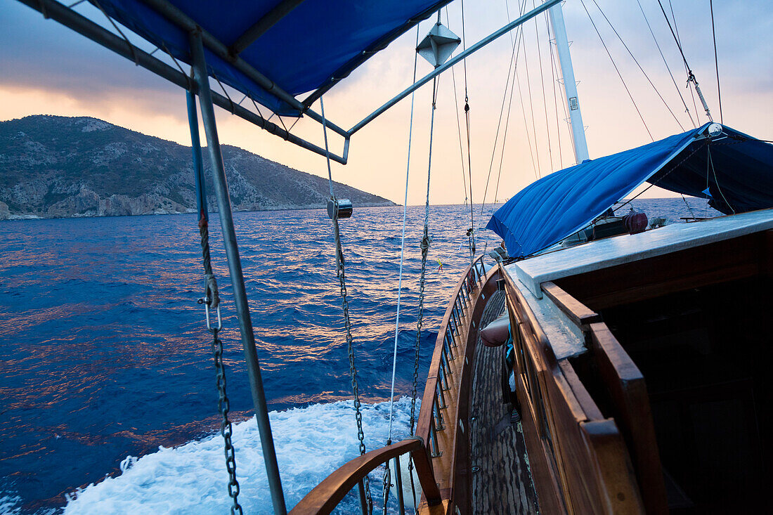 Sailing along the lycian coast, Lycia, Mediterranean Sea, Turkey, Asia