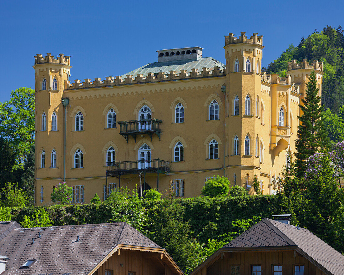 Schloss Hüttenstein im Sonnenlicht, Winkl, Salzkammergut, Salzburg, Österreich, Europa