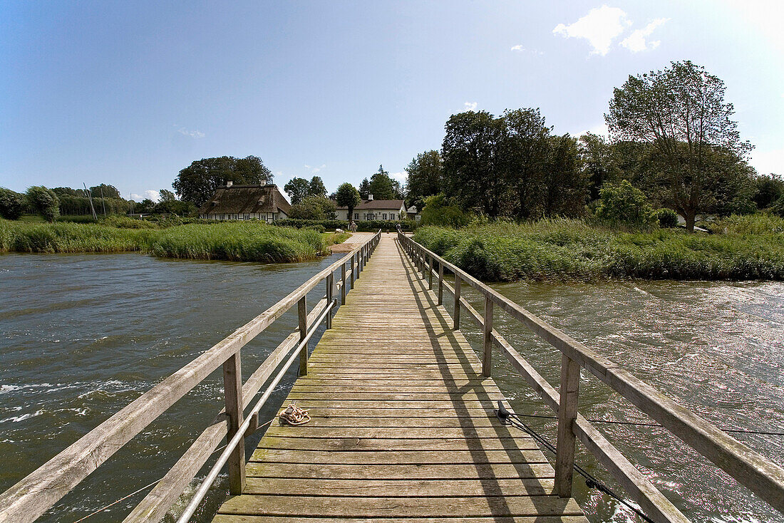footbridge for sailingboats, Sieseby, Schlei, Schleswig-Holstein, Germany, Europe