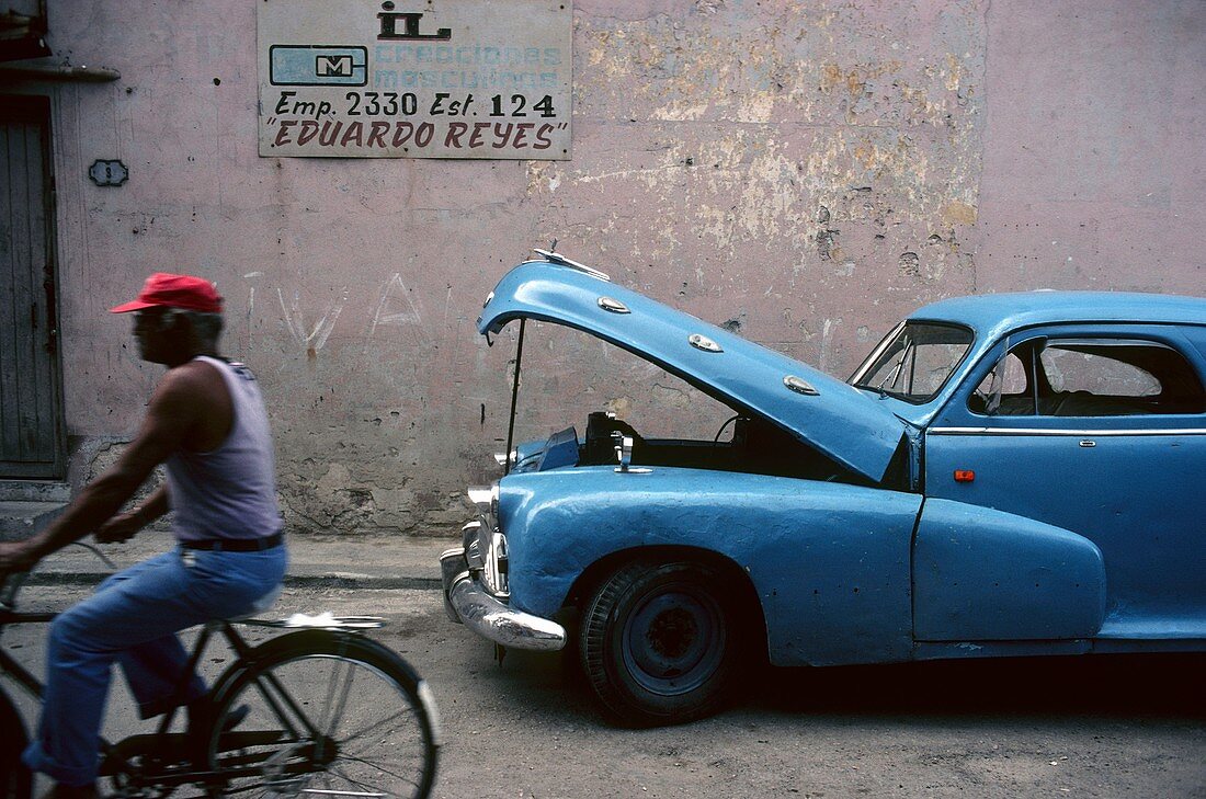 Havana  Cuba  Old american car parked on the street Old Havana