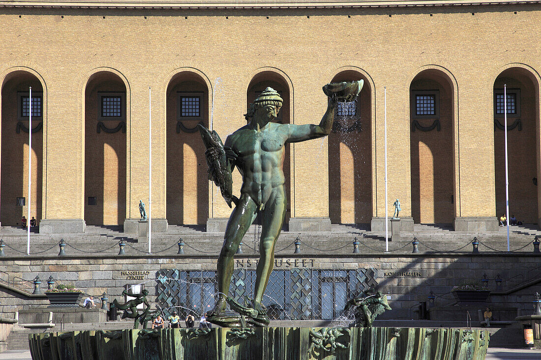 Sweden, Göteborg, Gothenburg, Poseidon statue, Art Museum