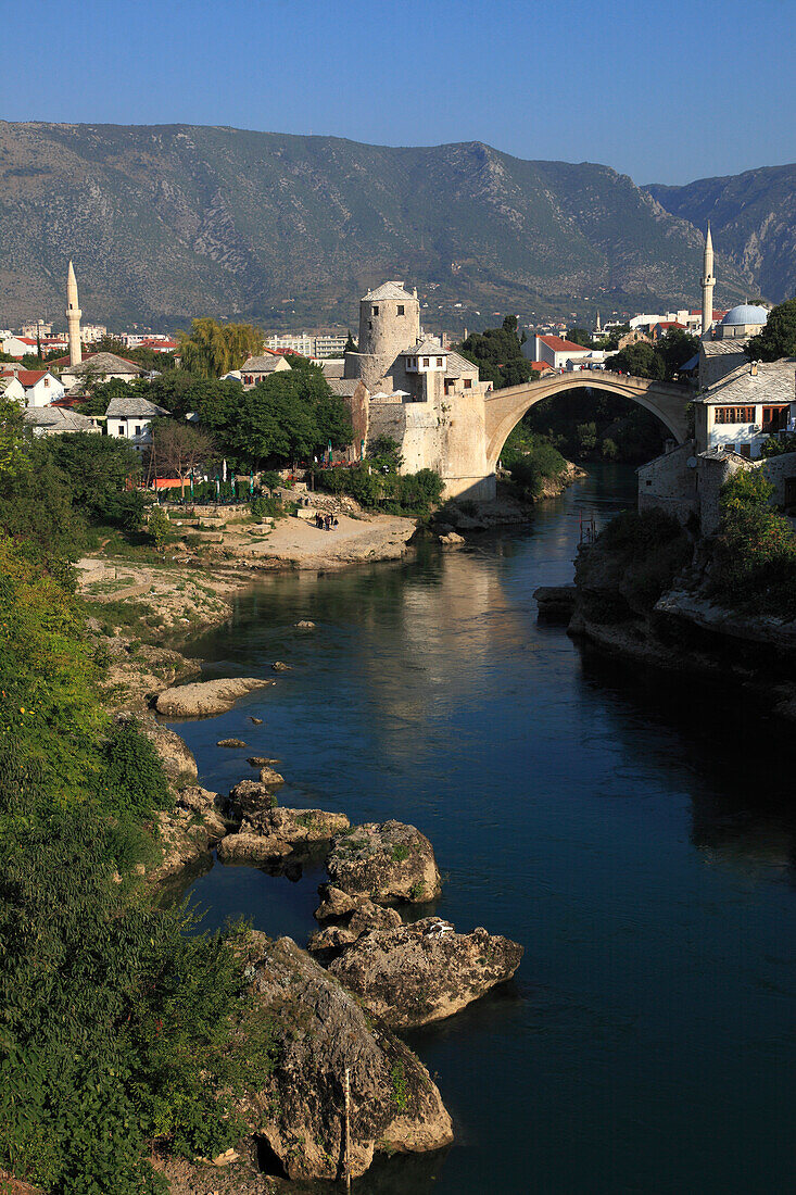 Bosnia and Herzegovina, Mostar, Neretva River Valley, Old Bridge