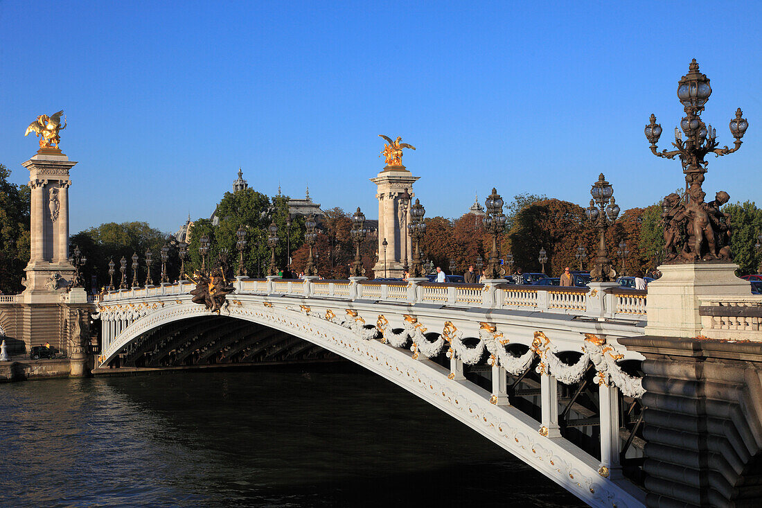 France, Paris, Pont Alexandre III bridge, Seine River