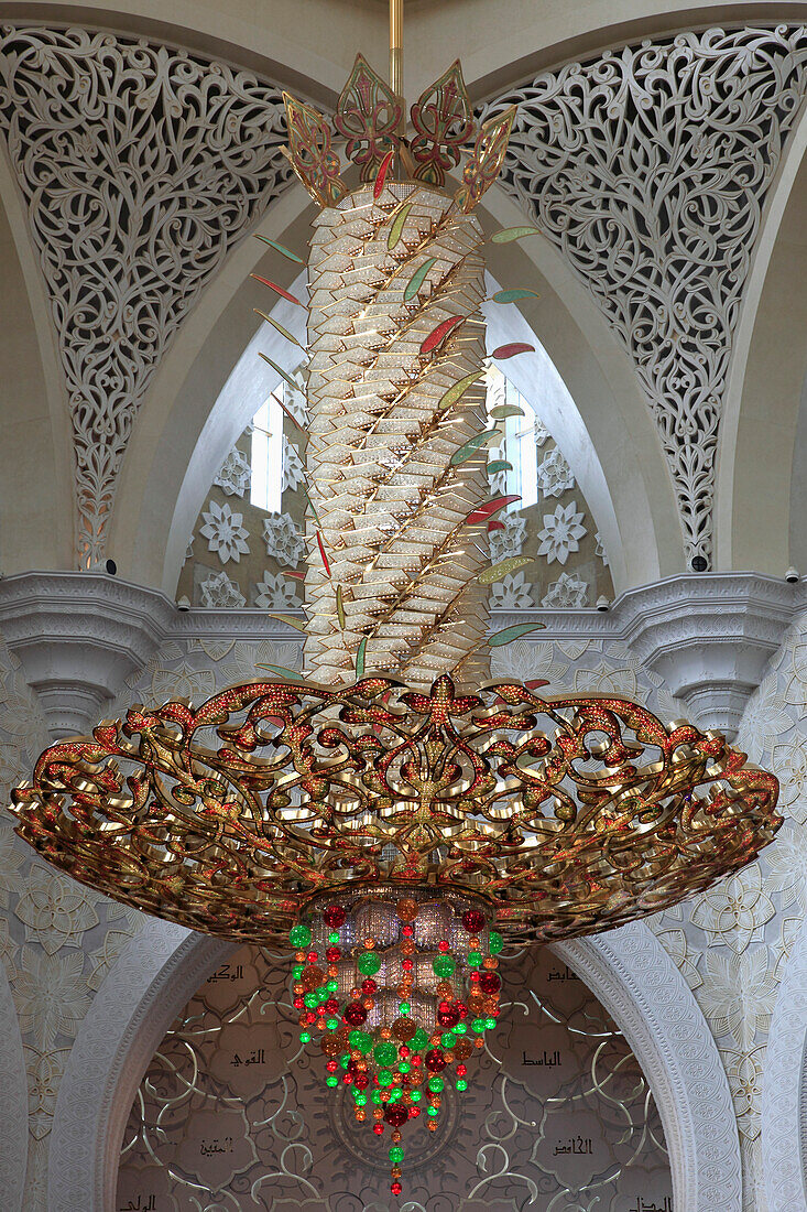 United Arab Emirates, Abu Dhabi, Sheikh Zayed bin Sultan al-Nahyan Mosque, interior