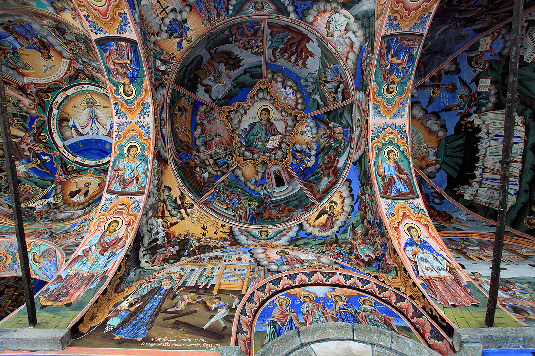 Bulgaria, Rila Monastery, Nativity Church, frescoes