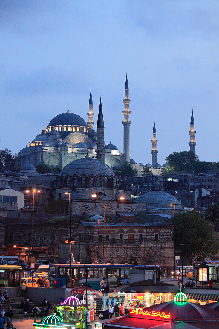 'Turkey; Istanbul; Eminönü, docks, Suleymaniye, Rustem Pasha, mosques, '