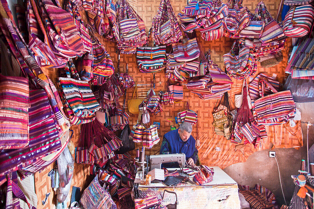 Morocco-Marrakech City-The Medina-the Souk-Tailor