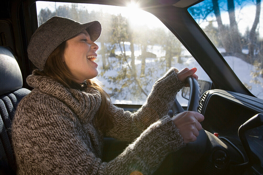 Woman Singing Whilst Driving