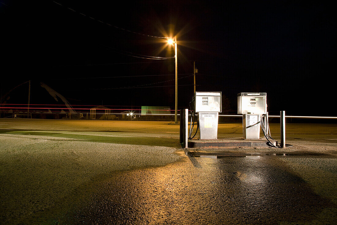 Fuel pumps at night