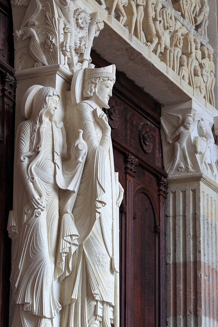 Portal of Autun Cathedral, Autun, Saone-et-Loire department, Burgundy, France