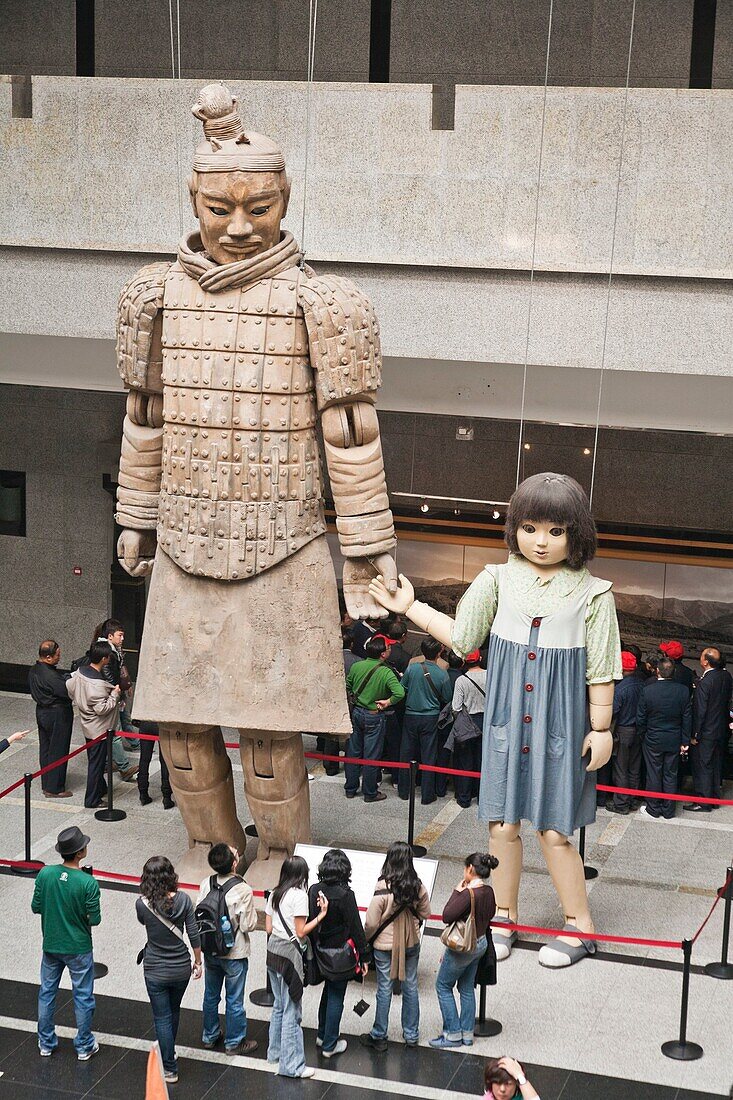 Marionettes used in 2008 Olympics ceremony, in bronze chariots museum, site of terracotta army, Xi’an, Shaanxi Province, China