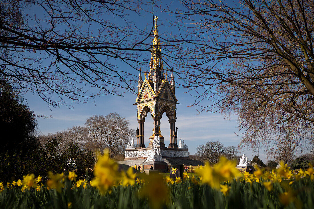 Denkmal, Albert Memorial in Hyde Park, London, England, Grossbritannien