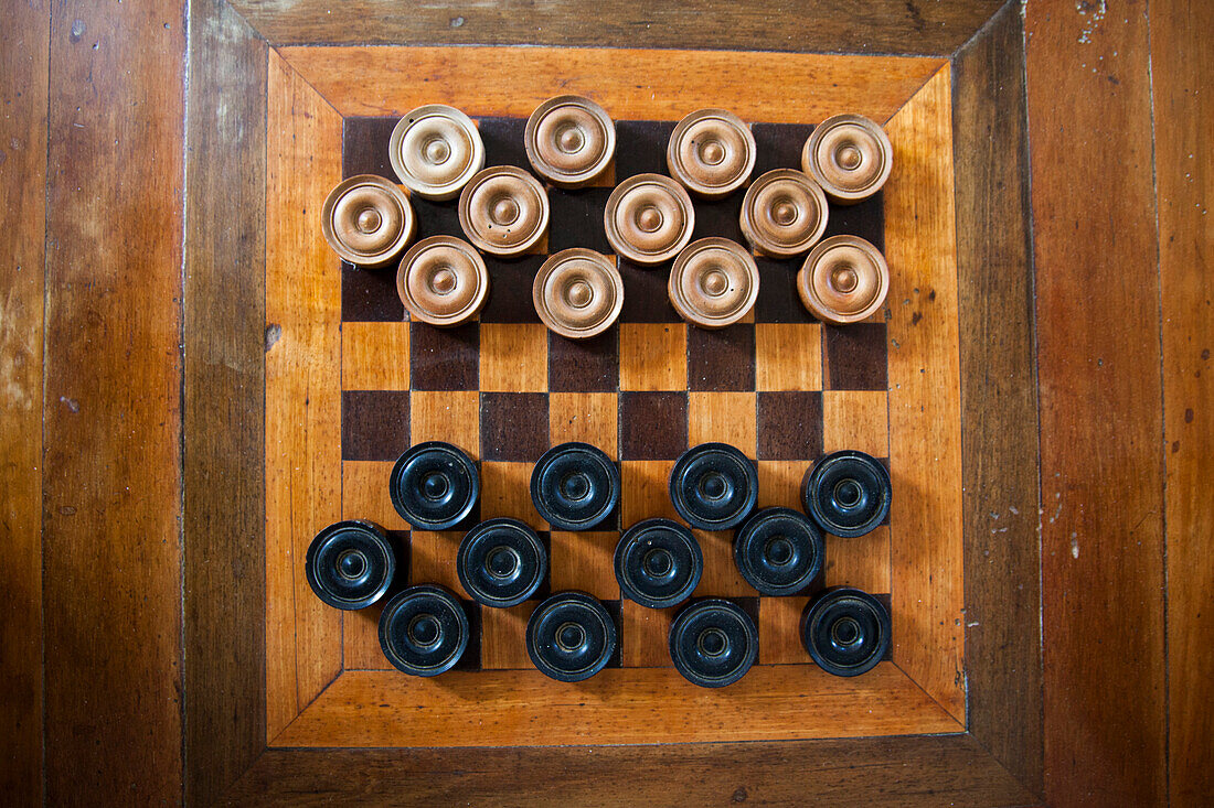 Checkers board at Greenwood Greathouse, near Falmouth, St. James, Jamaica, Caribbean