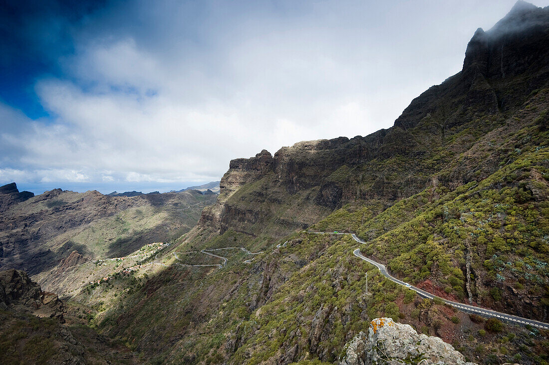 Road at the Teno mountains, Tenerife, Canary Islands, Spain, Europe