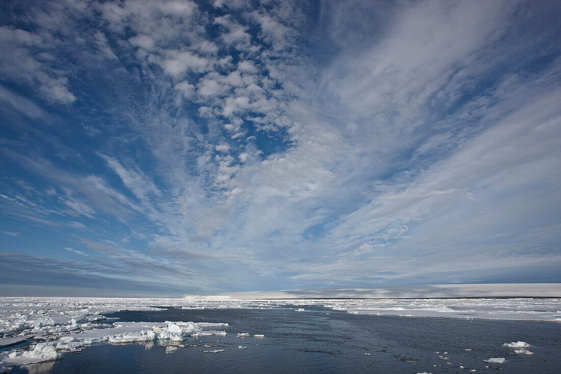 Clouds above the sea, Lagoya, Arctic Ocean, Svalbard, Norway, Europe