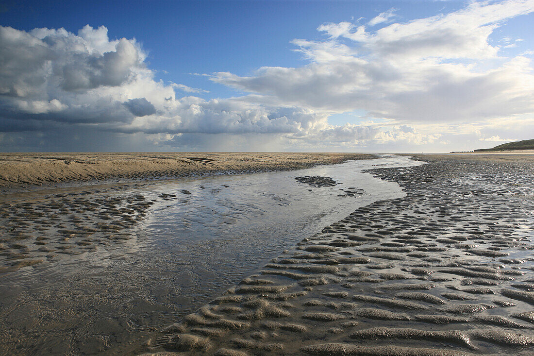 Sand ripples on the beach, Spiekeroog island, Lower Saxon Wadden Sea National Park, East Frisian Islands, Lower Saxony, Germany