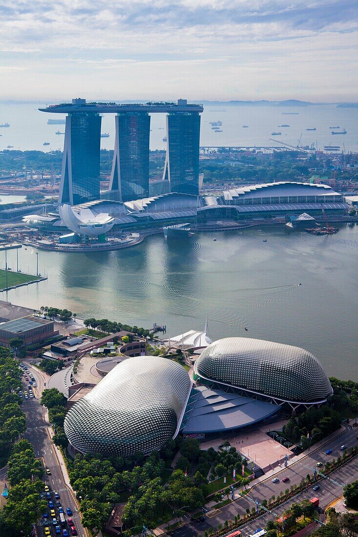 Singapore City, the Splanade adn Marina Bay Sands.