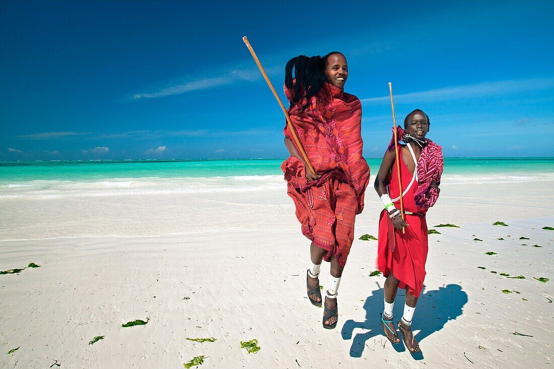 Masai people  Kiwengwa beach  Zanzibar Island  Tanzania.