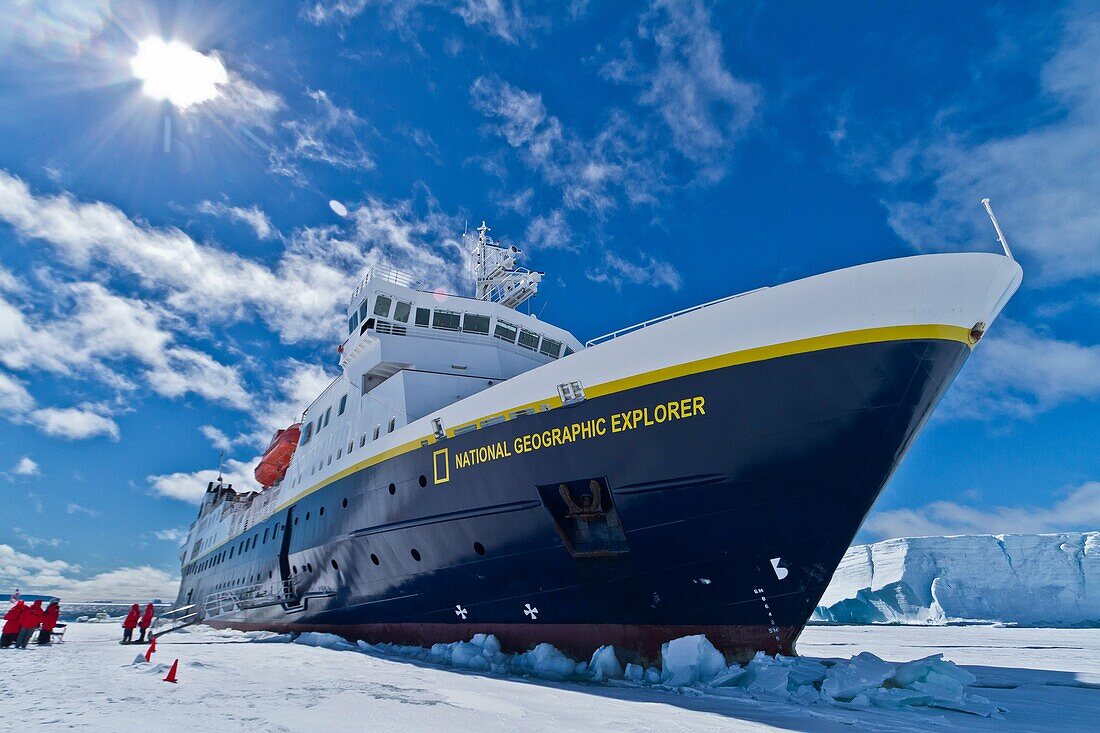 The Lindblad Expedition ship National Geographic Explorer on expedition in Antarctica