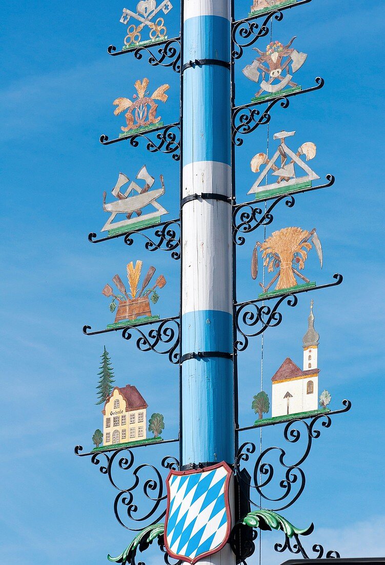 Maypole at Starnberg near Munich, Germany