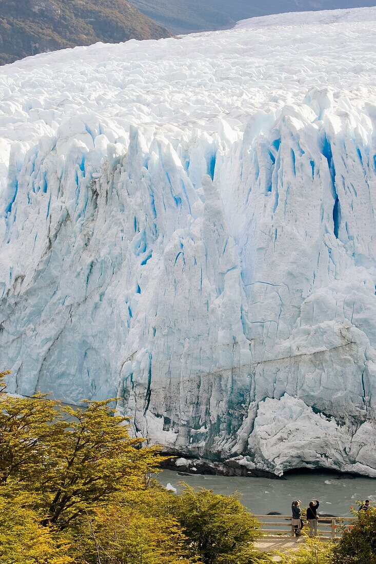 People overlooking Perito Moreno Glacier - Los Glaciares National Park, Argentina