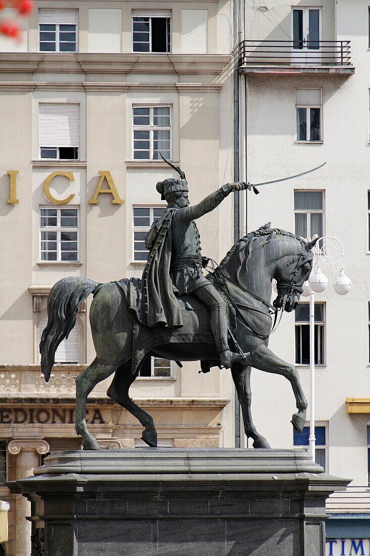 Statue of King Josip at the Main Square, Zagreb, Croatia