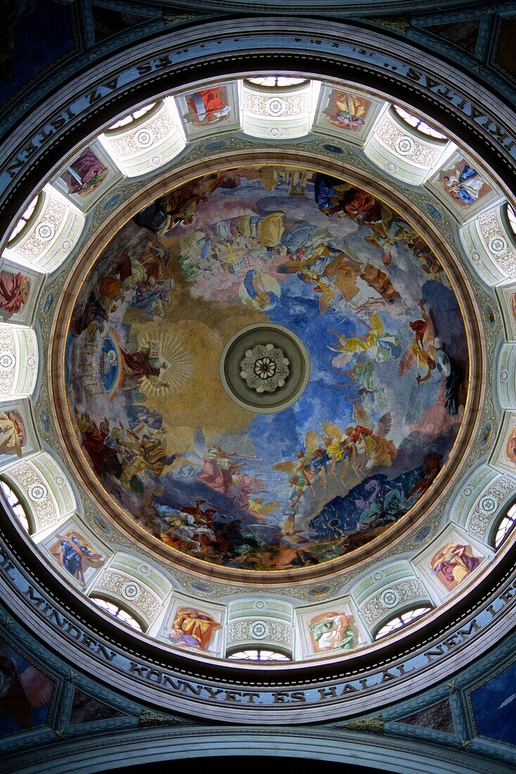 Hungary, Eger, Basilica, interior, painted dome