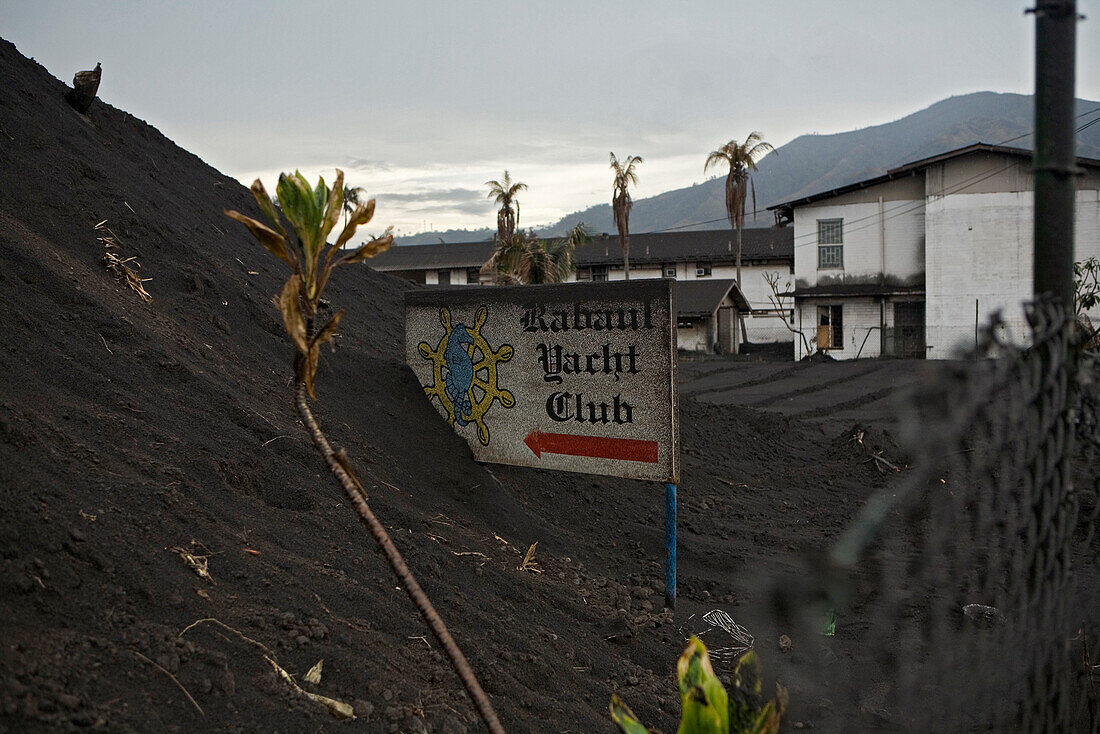 The street Mango Avenue was Rabaul's main street, with the Yacht Club and famous resort hotels. Now, not much remains, Tavurvur Volcano, Rabaul, East New Britain, Papua New Guinea, Pacific
