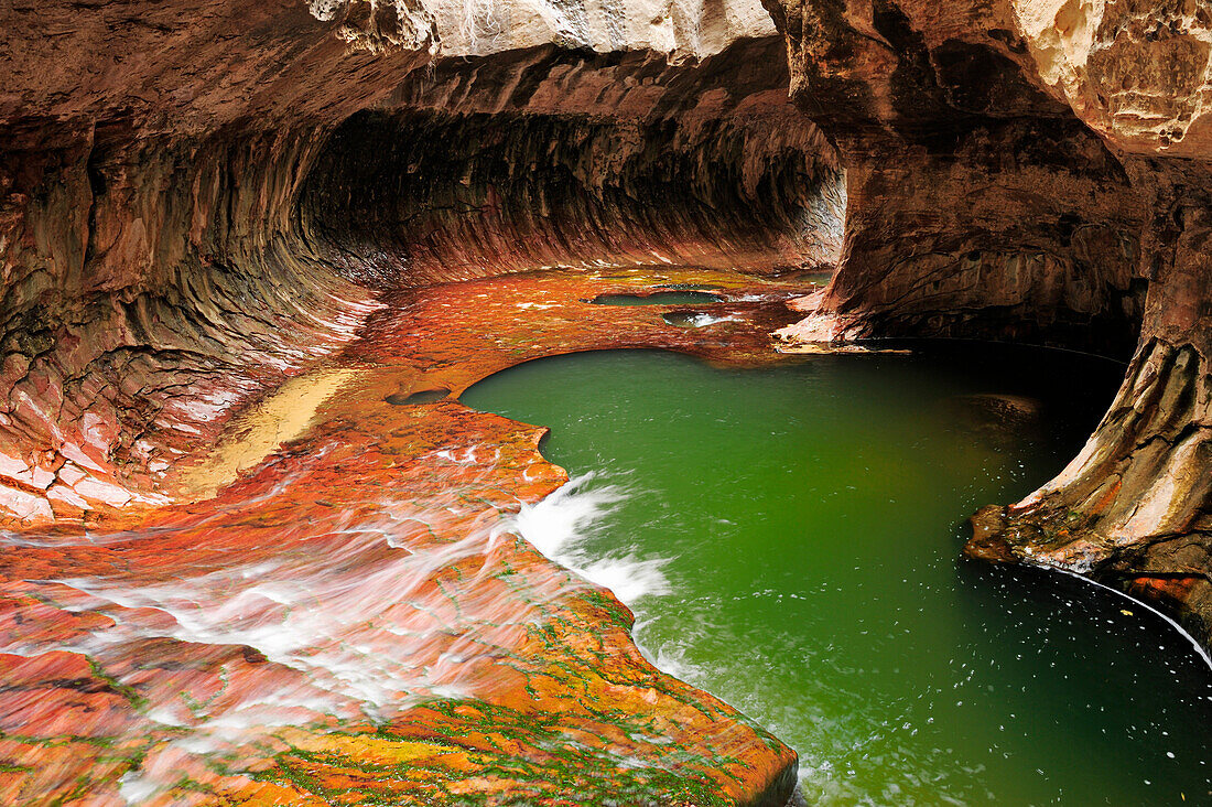 Subway with natural pool, Subway, North Creek, Zion National Park, Utah, Southwest, USA, America