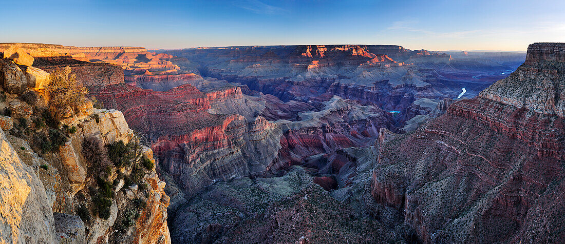 Panorama vom Grand Canyon, Moran Point, Grand Canyon Nationalpark, UNESCO Weltnaturerbe Grand Canyon, Arizona, Südwesten, USA, Amerika