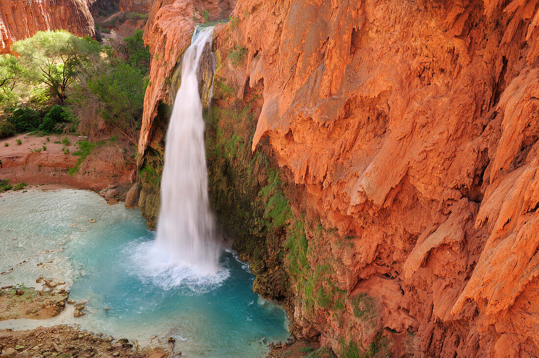 Waterfall Havasu Fall, Havasu, Supai, Grand Canyon, Grand Canyon National Park, UNESCO World Heritage Site Grand Canyon, Arizona, Southwest, USA, America