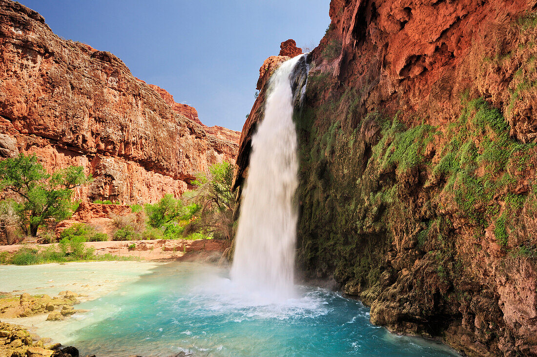 Waterfall Havasu Fall, Havasu, Supai, Grand Canyon, Grand Canyon National Park, UNESCO World Heritage Site Grand Canyon, Arizona, Southwest, USA, America