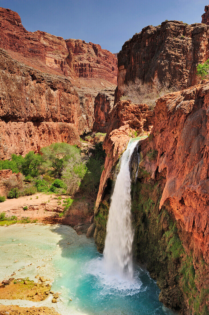 Wasserfall Havasu Fall, Havasu, Supai, Grand Canyon, Grand Canyon Nationalpark, UNESCO Weltnaturerbe Grand Canyon, Arizona, Südwesten, USA, Amerika