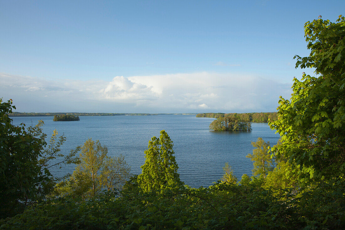 Blick von der Schlossterrasse über den Großen Plöner See, Plön, Holsteinische Schweiz, Ostsee, Schleswig-Holstein, Deutschland, Europa