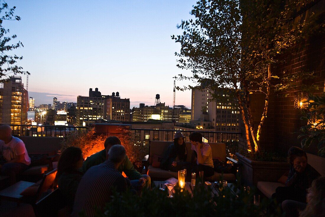 New York - United States, Soho, The bar on the rooftop terrace of the Hotel A60 Thompson