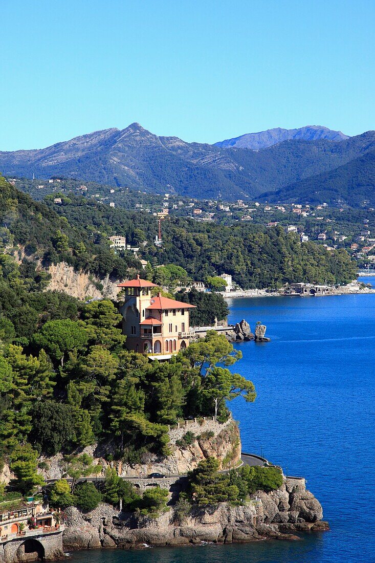 Italy, Liguria, Portofino, villa, landscape