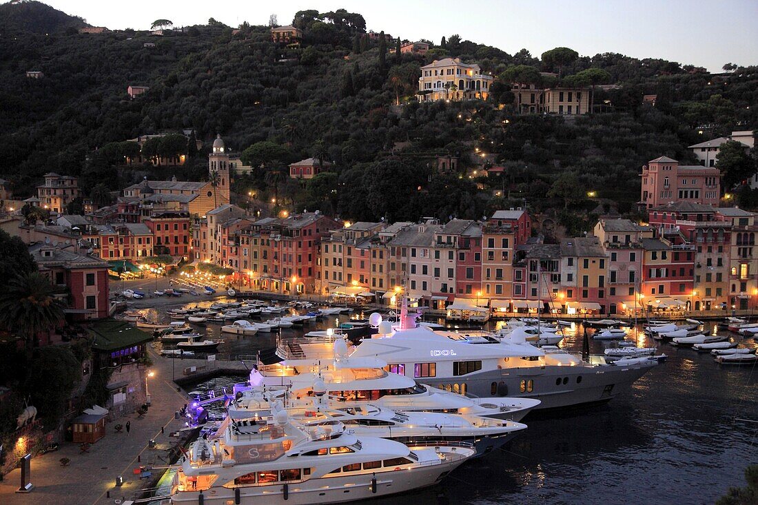 Italy, Liguria, Portofino, general view, harbour