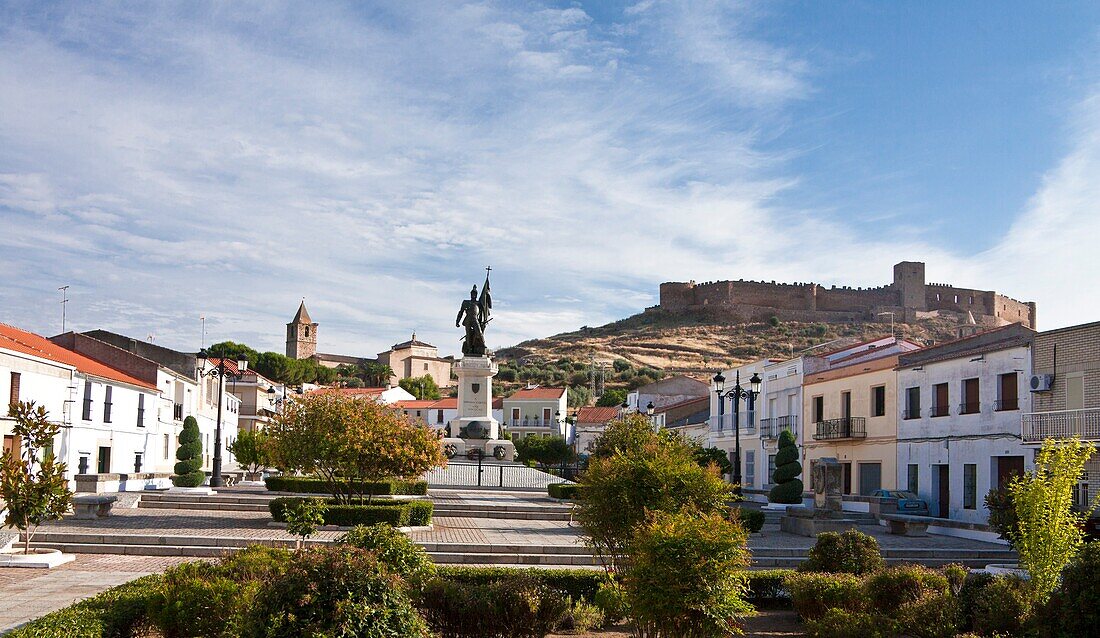 Spain-Spring 2011, Extremadura Region, Medellin City,Hernan Cortes Monument and Medellin Castle