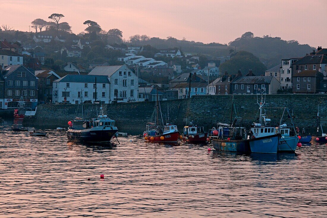 U.K, Cornwall,Mevagissey, the harbour , twilight