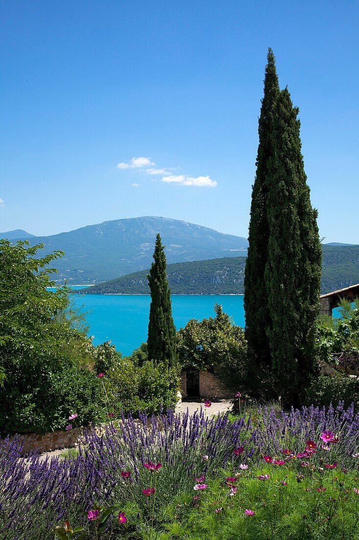 Southern France, Alpes de Haute Provence, Verdon Lake, garden