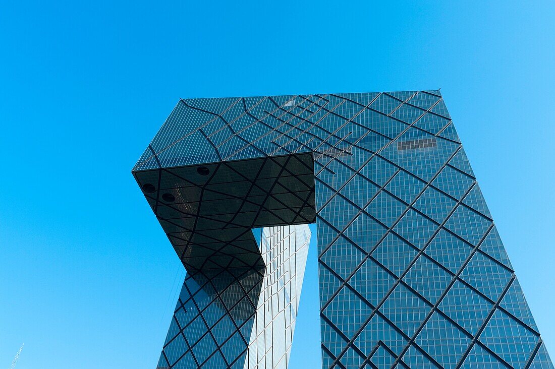 CCTV TV station HQ by OMA Rem Koolhaas architecture studio, 2009, Central Business District, Beijing, China, Asia